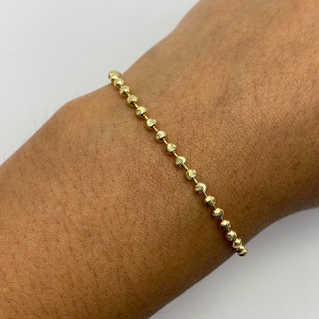 Tobillera Militar luna  Oro amarillo 18k +3 / 5,55 Gr / 2,3 mm / 26,5 Cm Broche 0,40