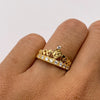 Anillo 15 Circones blancos Oro amarillo 18k / Talla 6 1/2 / 2,41 Gr