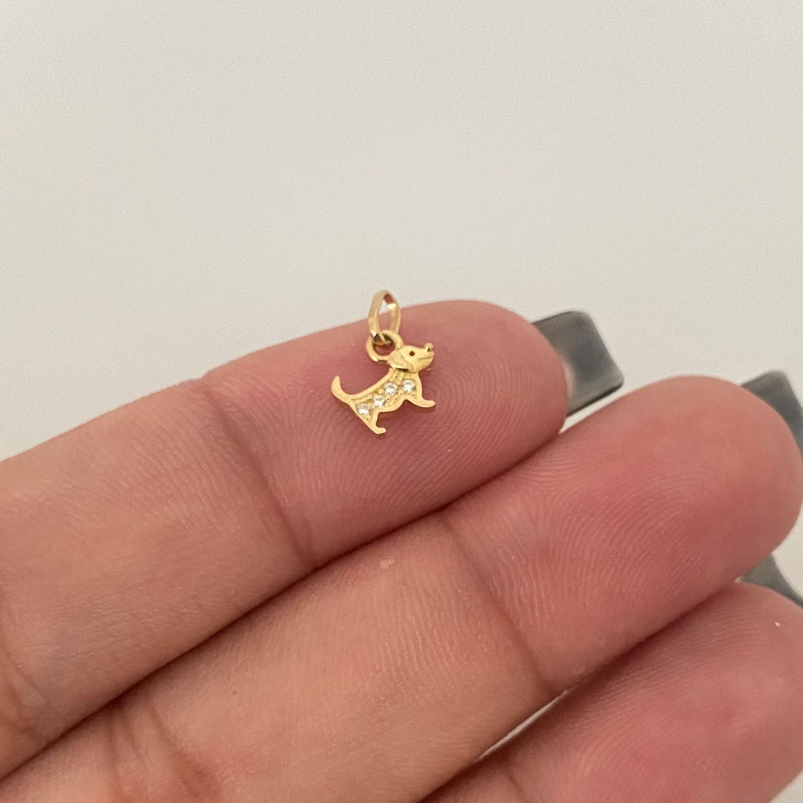 Dije perrito casting Oro amarillo 18k 0,35 Gr / 1,0 Cm