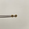Topos trebol con ciron negro  Oro amarillo 18k 0,65 Gr / 4,4 mm