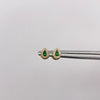 Topos gota circones blancos y verde Oro amarillo 18k 0,7 Gr / 4,53 mm