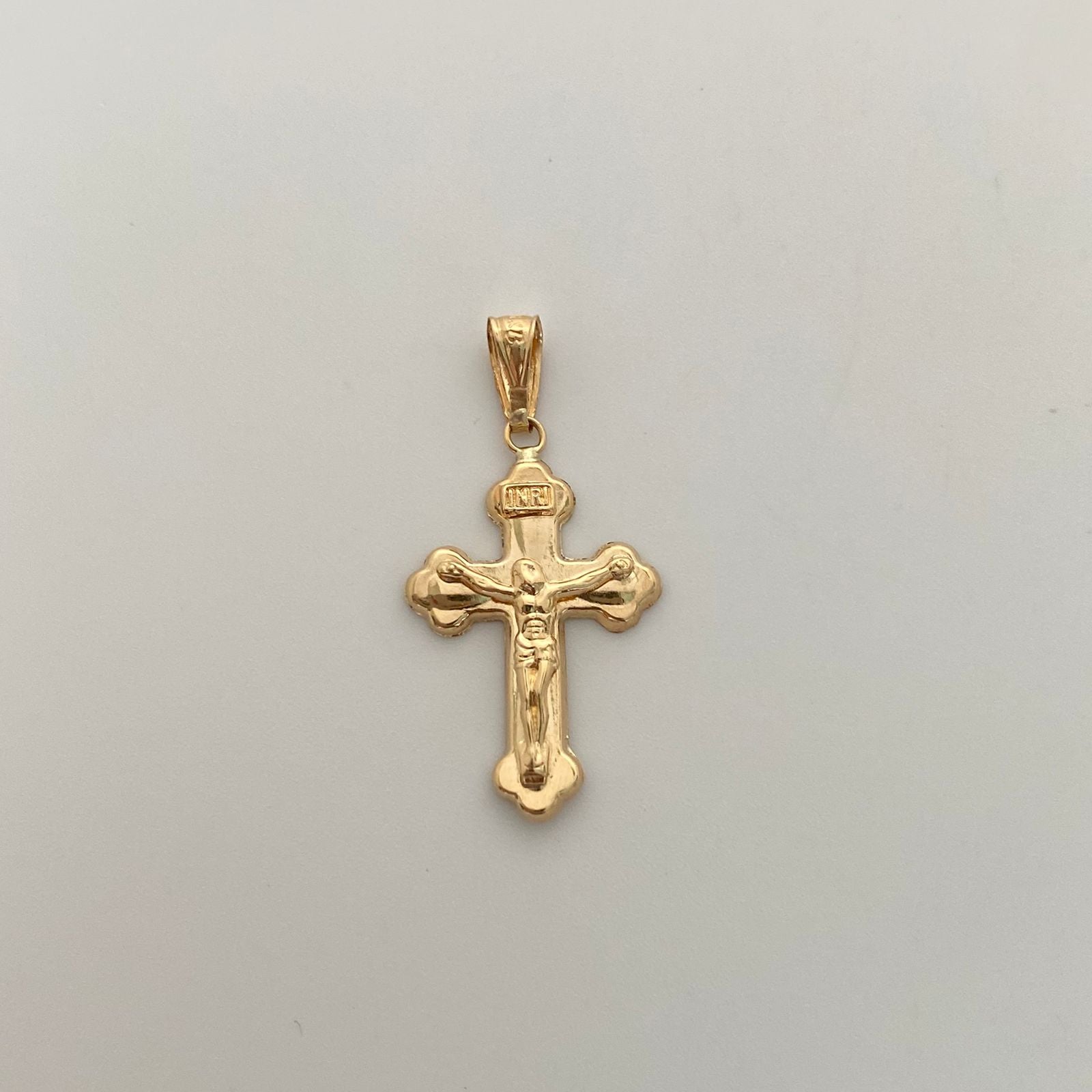 Dije Cruz Cristo Oro amarillo 18k 1,3 Gr / 17,7 mm / 3,5 Cm