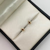 Topos gota circones blancos y cafe Oro amarillo 18k 0,7 Gr / 4,53 mm