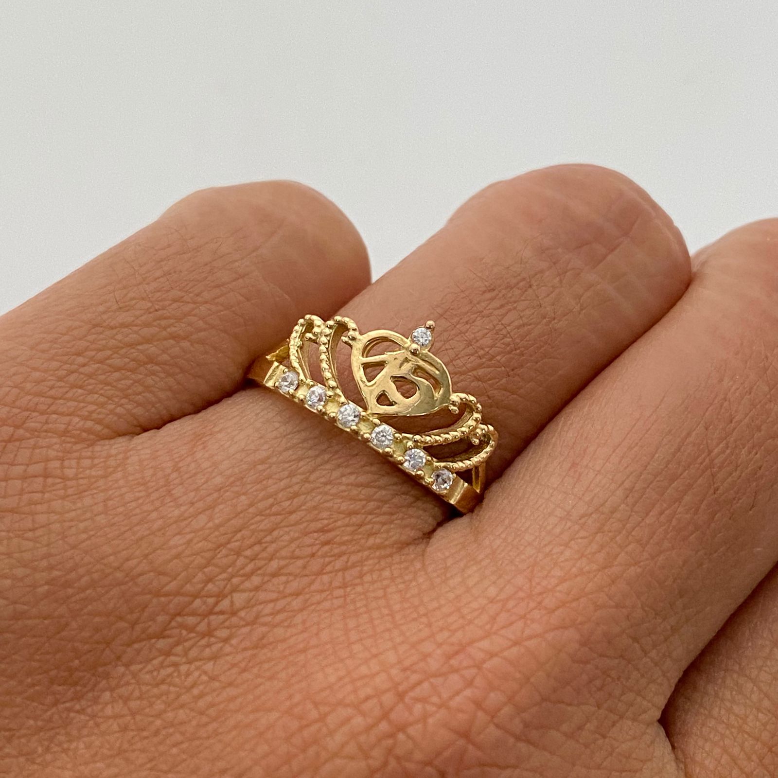 Anillo 15 Casting Blanco Oro amarillo 18k / Talla 6 / 2,25 Gr