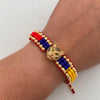 Pulsera tejida Tigre Col Bolas diamantadas(por fabricacion) personalizado Oro amarillo 18k 11,05 Gr
