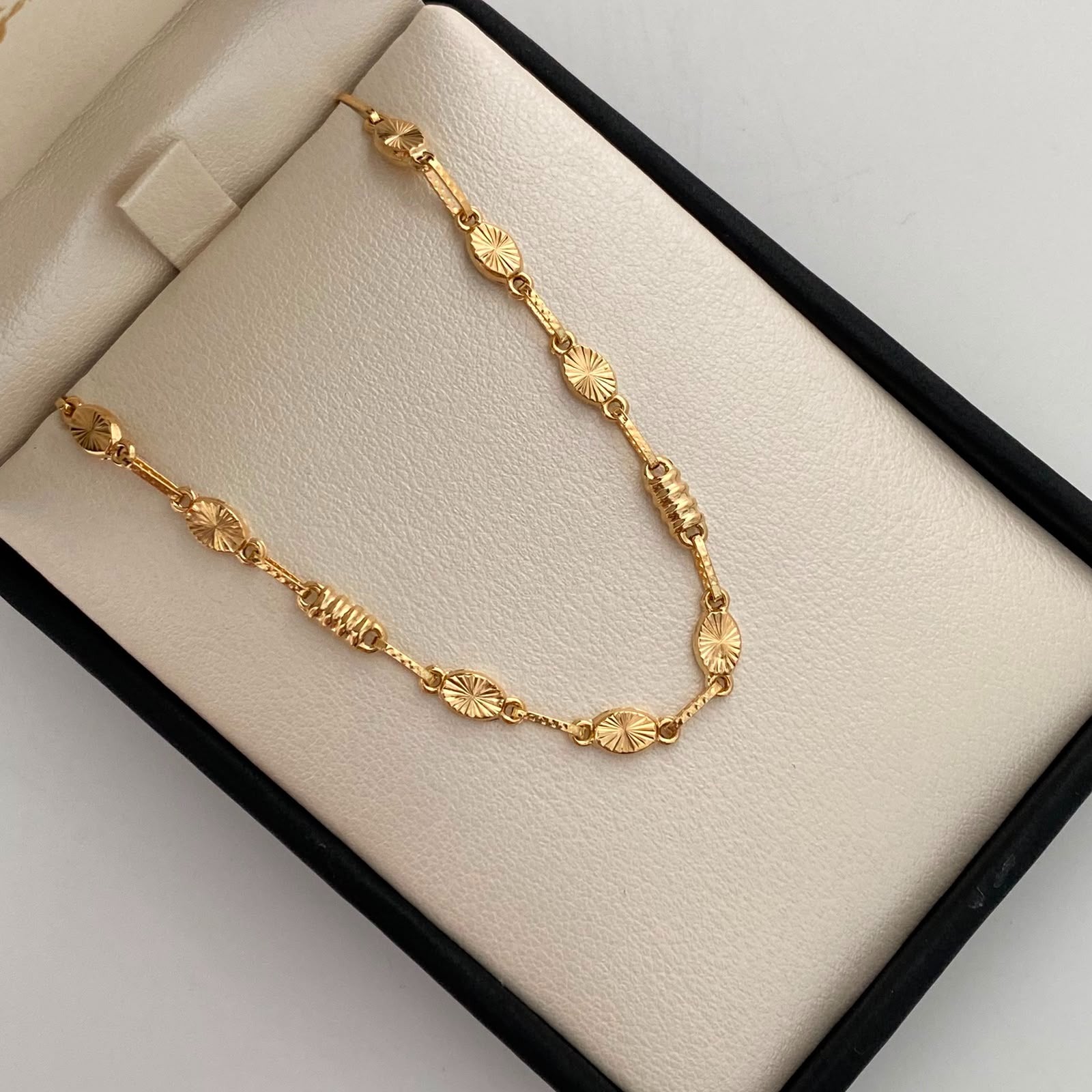 Cadena Cadena Rustica Circulo Diamantado Oro amarillo 18k 9,85 Gr / 3,6 mm / 60 Cm