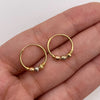 Candonga imperdible bola diamantada Tres oros 18k 0,98 Gr / 1,3 Cm