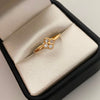 Anillo Trebol Blanco Oro amarillo 18k / Talla 6 / 1,1 Gr / 1,3 mm
