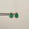 Topos Gota 1.74 Puntos de esmeralda y moisanitas Oro amarillo 18k 3,5 Gr / 9,7 mm