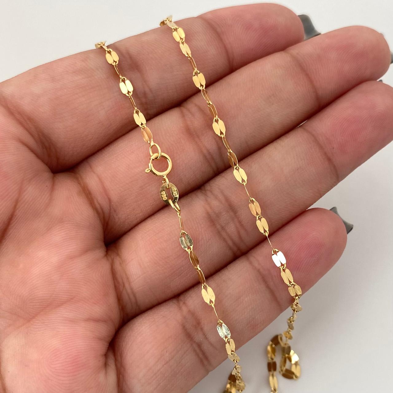 Cadena It flor espejo Oro amarillo 18k 2,15 Gr / 2,3 mm / 50 Cm