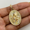Dije virgen del carmen circones blancos Oro amarillo y Oro blanco 18k 7,35 Gr / 22,5 mm / 4 Cm
