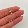 Dije Cruz Circulos Circon Blanco Oro amarillo 18k 0,7 Gr / 9,8 mm / 2,1 Cm