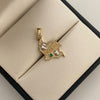 Dije Mapa de Colombia Circon Verde Oro amarillo y Oro blanco 18k 2,5 Gr / 15,5 mm / 3 Cm