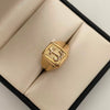 Anillo Rectangular Ancla Oro amarillo y Oro blanco 18k / Talla 10 1/2 / 3,55 Gr / 4,2 mm
