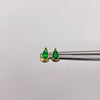 Topos gota circón verde Oro amarillo 18k 0,65 Gr / 3,43 mm