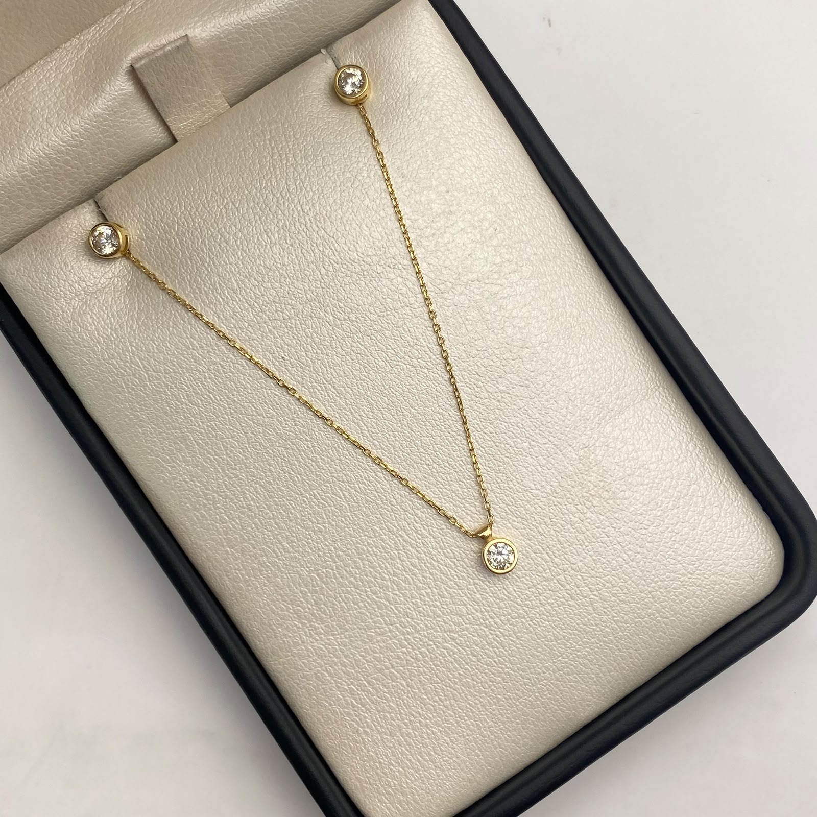 Cadena It Mini rollon+dije punto de luz+topos Oro amarillo 18k +4 / 2,76 Gr / 0,6 mm / 45 Cm
