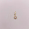 Dije Gota circon rosa pastel y blancos Oro amarillo 18k 0,45 Gr / 5,5 mm / 1,5 Cm