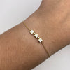 Pulso Tres trebol blanco Oro amarillo 18k 1,59 Gr / 0,6 mm / 19,4 Cm