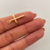 Herraje Cruz Tubular Oro amarillo 18k 0,55 Gr / 2,5 Cm