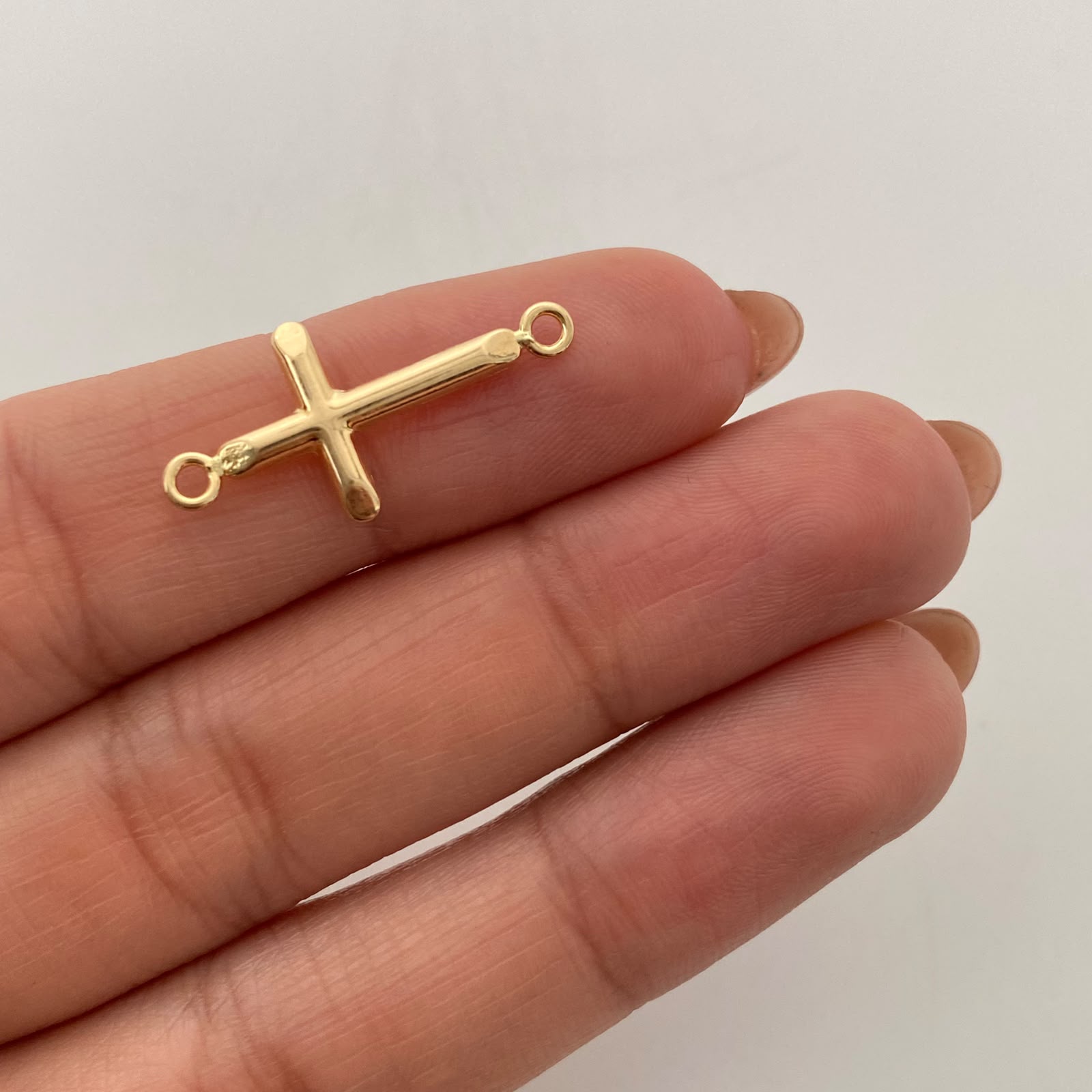 Herraje Cruz Tubular Oro amarillo 18k 0,55 Gr / 2,5 Cm