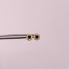 Topos Circulo borde blanco y centro azul Oro amarillo 18k 0,75 Gr / 5,4 mm