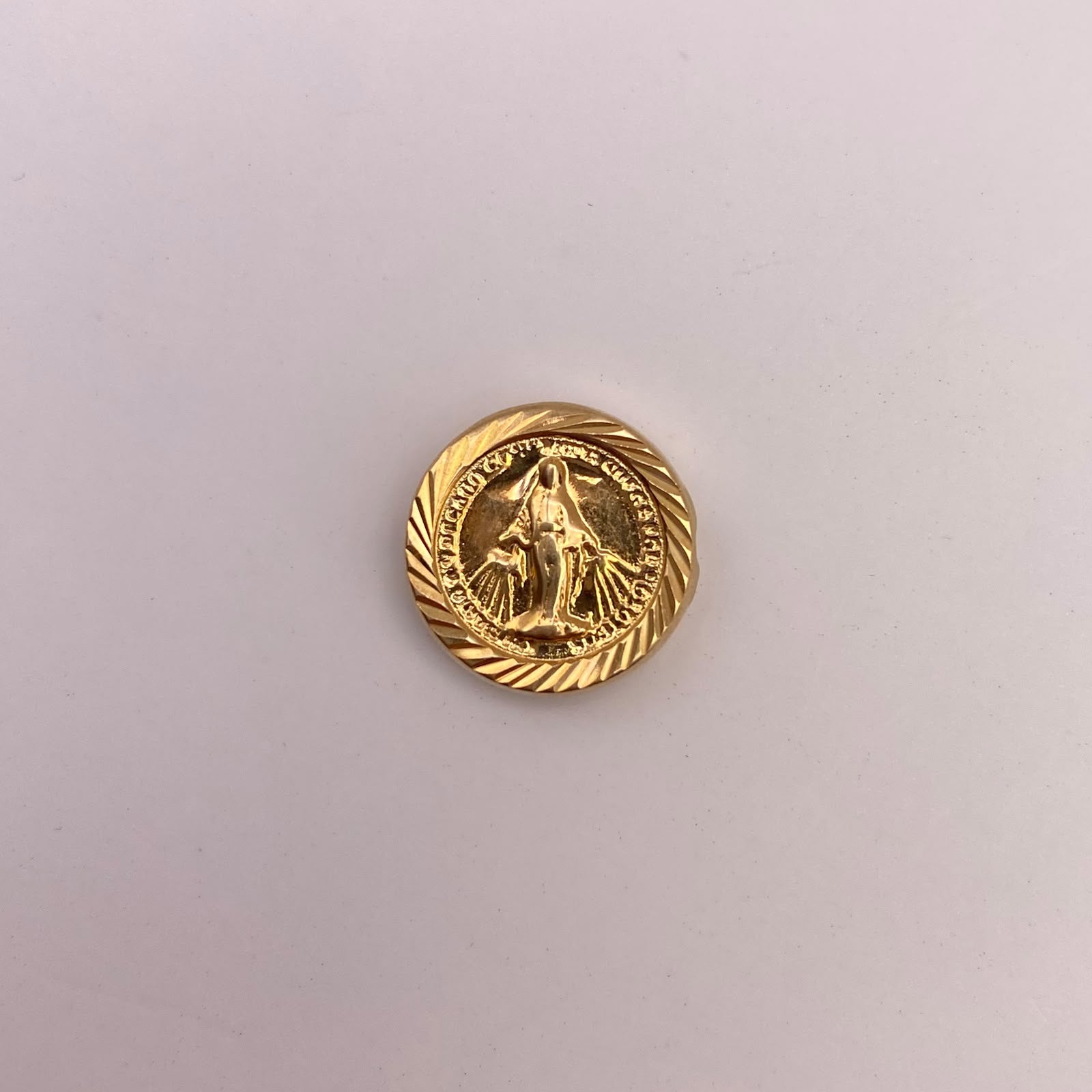 Herraje tambor virgen milagrosa Oro amarillo 18k 1,04 Gr / 1,5 Cm