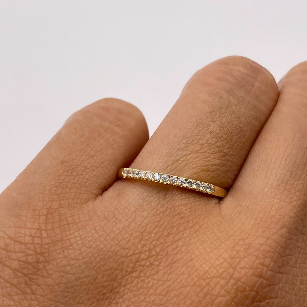 Anillo Churumbela blanca Oro amarillo 18k / Talla 8 / 1,44 Gr / 1,2 mm
