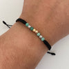 Pulsera tejida Bola Diamantada 4mm +Morrallas Tres oros 18k 0,55 Gr
