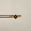 Anillo Trebol Negro Oro amarillo 18k / Talla 8 3/4 / 1,2 Gr / 1,3 mm