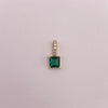 Dije dije circón verde Oro amarillo 18k 0,68 Gr / 6,10 mm / 1,3 Cm