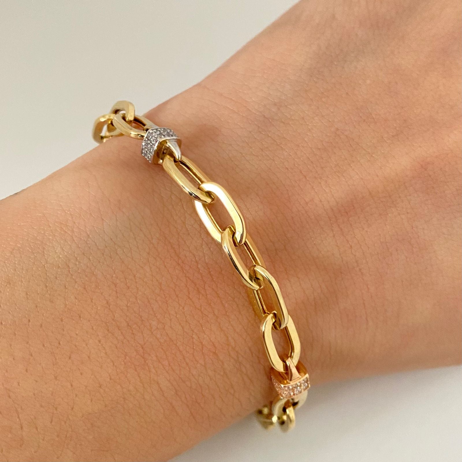 Pulso It cajon especial cubos casting Tres oros 18k +2 / 7,50 Gr / 6,3 mm / 18 Cm