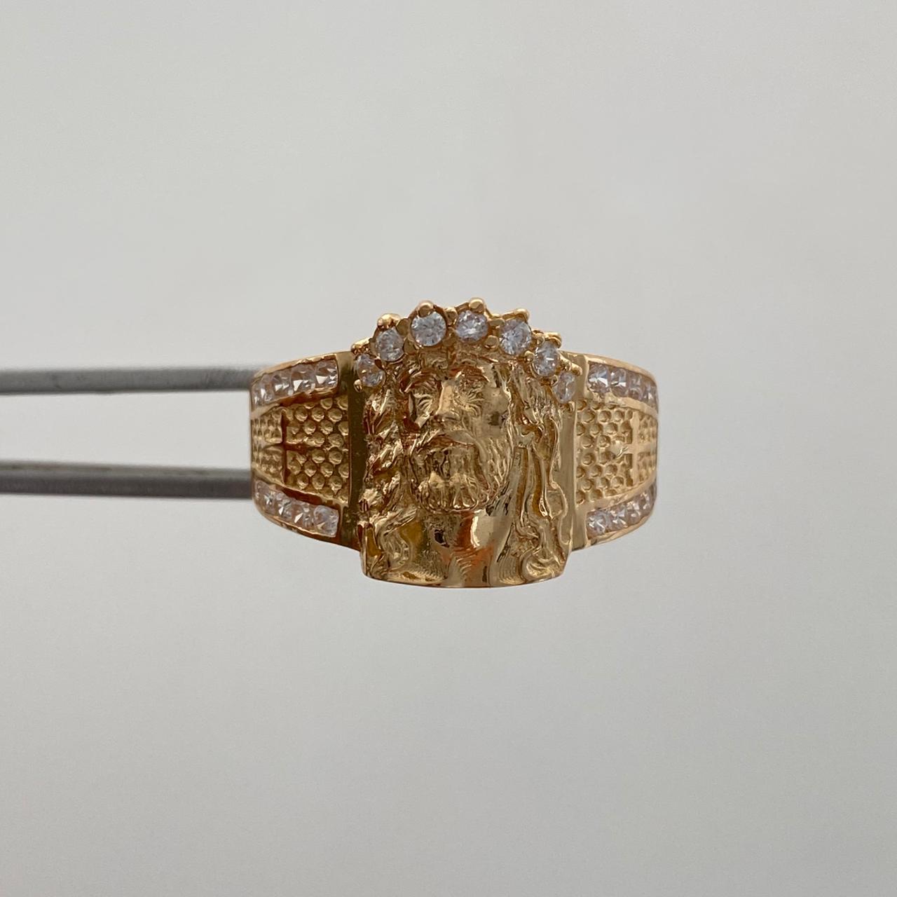 Anillo rostro casting  Oro amarillo 18k / Talla 10 1/2 / 6,15 Gr