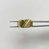 Anillo cuadro circon verde y lineas  Oro amarillo / Talla 10 / 4,05 Gr