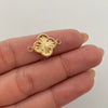 Herraje Trebol diamantado Oro amarillo 18k 0,8 Gr / 1,4 Cm