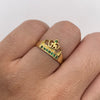 Anillo 15 circones verdes Oro amarillo 18k / Talla 6 / 1,87 Gr / 2,25 mm