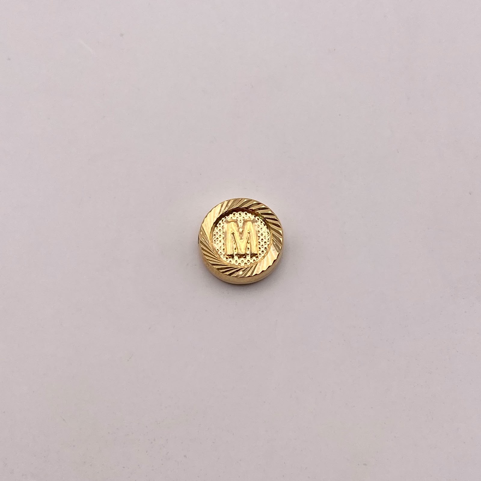 Herraje tambor letra m Oro amarillo 0,55 Gr / 1 Cm
