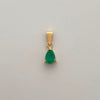 Dije Gota 0.9 puntos de Esmeralda Oro amarillo 18k 1,3 Gr / 6,9 mm / 2 Cm
