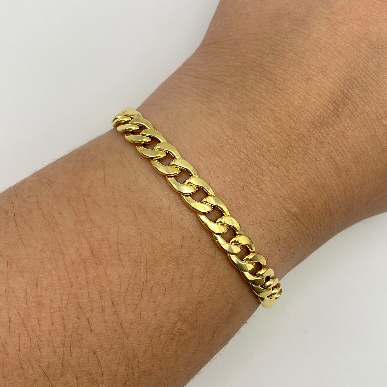 Pulso It cubano inflado Oro amarillo 18k +1 / 6,01 Gr / 6,85 mm / 21,5 Cm