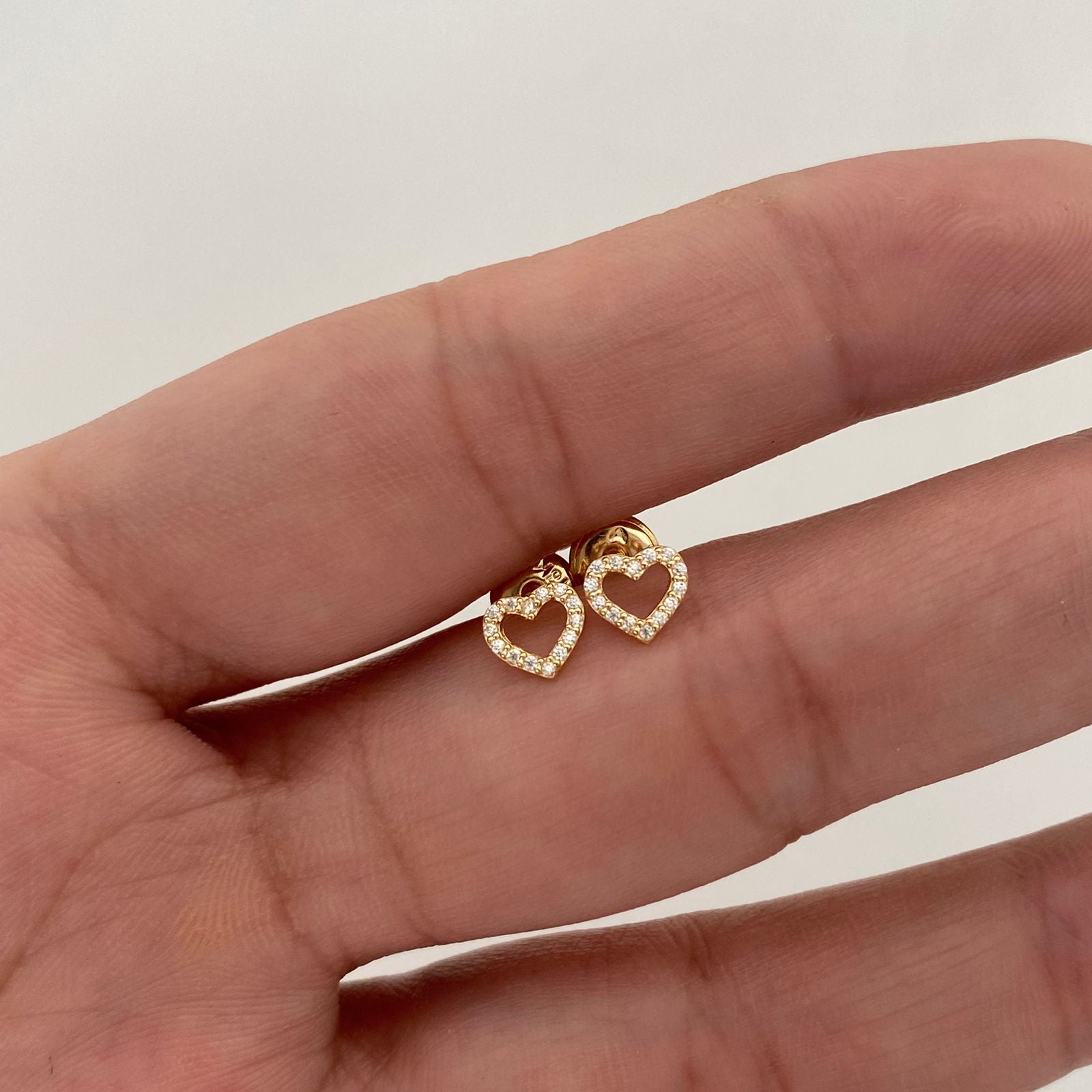 Topos Corazón Silueta Casting Blanco Oro amarillo 18k 0,6 Gr / 5,2 mm