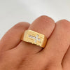 Anillo cruz casting blanco Oro amarillo 18k / Talla 10 1/2 / 7,35 Gr