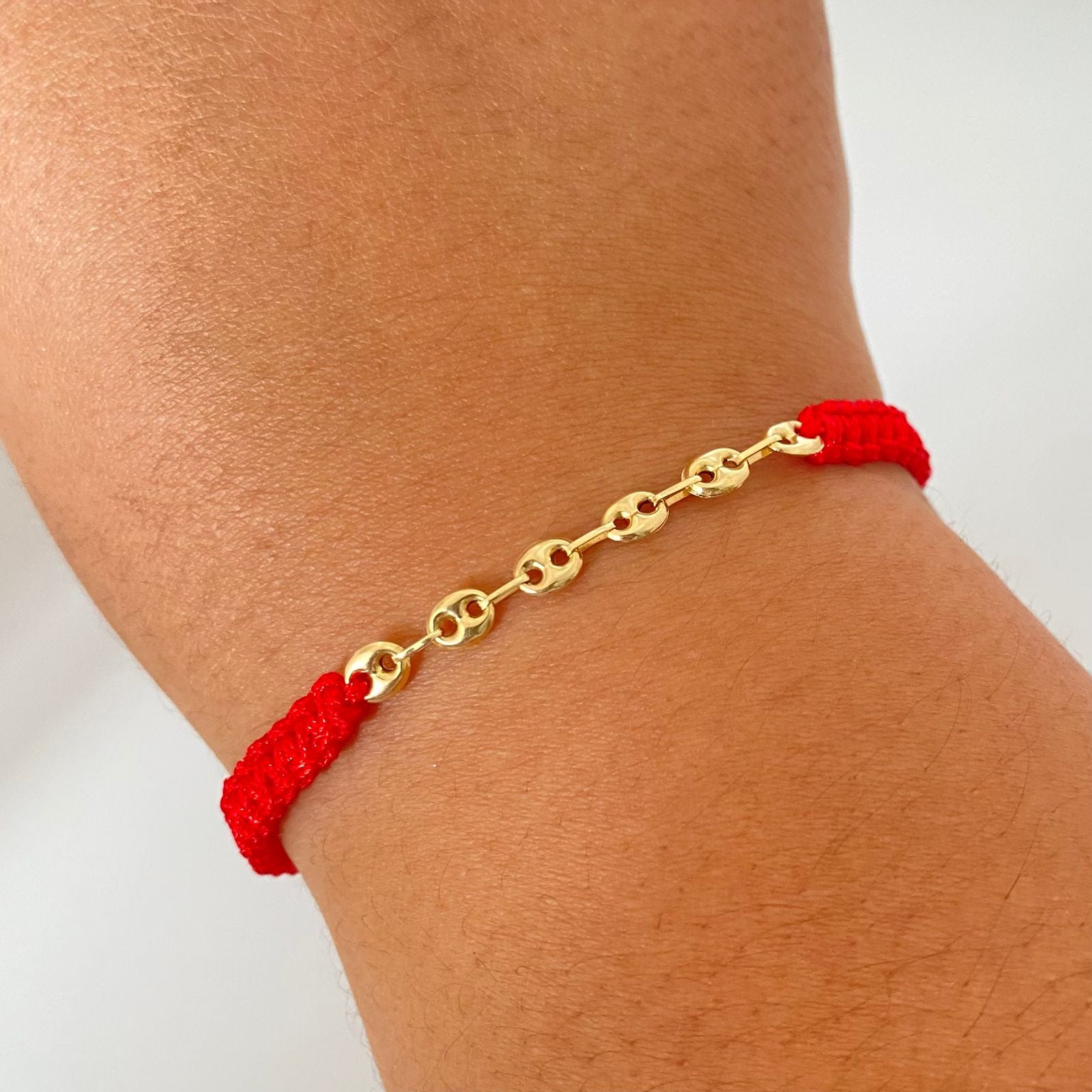 Pulsera tejida 5 eslabones gc Oro amarillo 18k 0,75 Gr