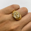 Anillo caballo circones blancos Oro amarillo 18k / Talla 9 3/4 / 7,75 Gr / 5,5 mm