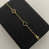 Pulso It Trebol Negro Oro amarillo 18k +4 / 3,85 Gr / 1,1 mm/ 19cm