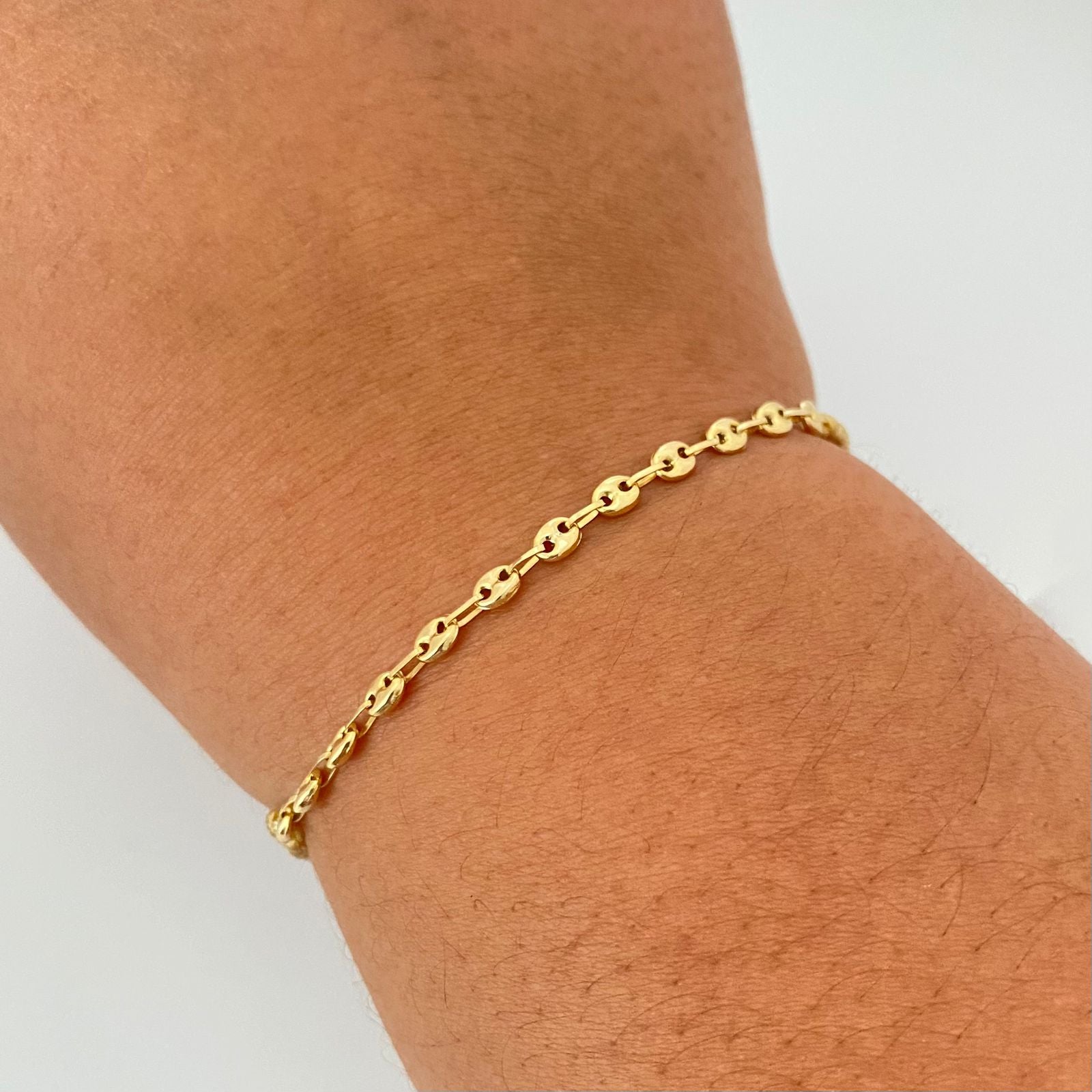 Pulsera tejida 12 eslabones gc Oro amarillo 18k 0,75 Gr