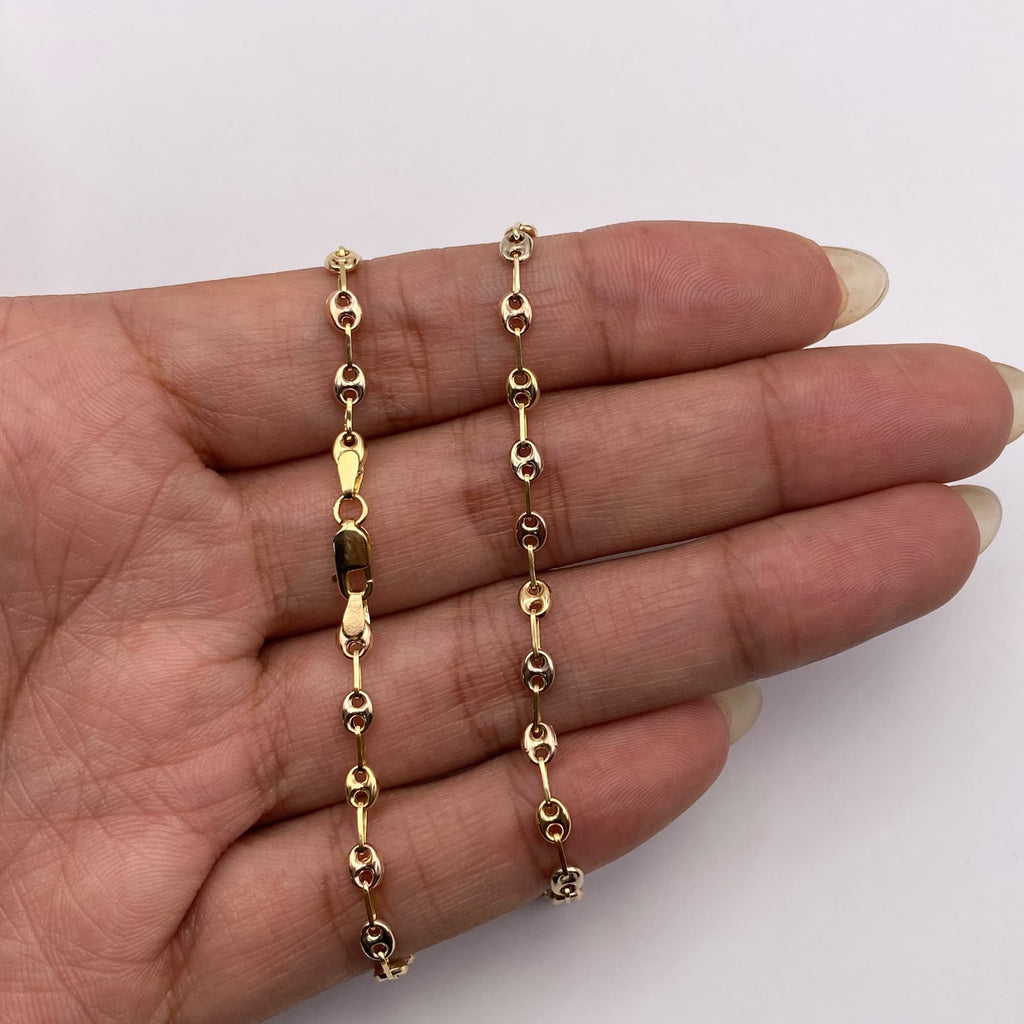 Cadena baby gc Tres oros 18k 5,10 Gr / 3,35 mm / 45 Cm Broche 0,40