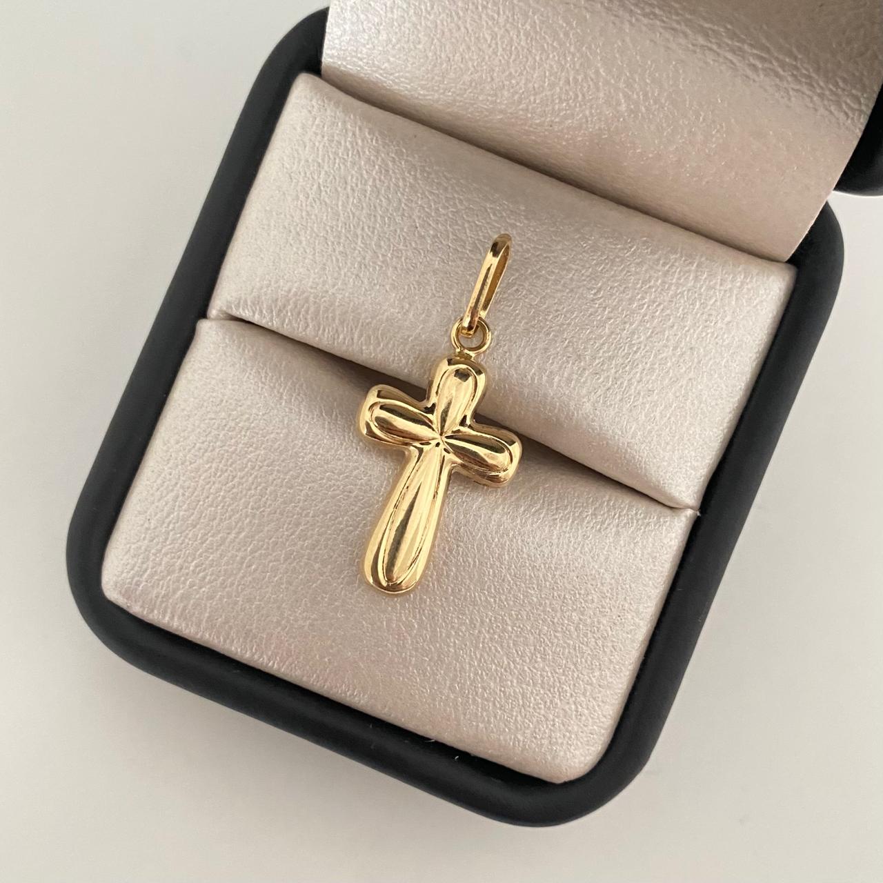 Dije cruz inflada lisa Oro amarillo 18k 1,40 Gr / 3,0 Cm