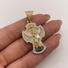 Dije san miguel arcangel circones blancos Oro amarillo y Oro blanco 18k 9,5 Gr / 22,75 mm / 4,5 Cm
