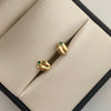 Topos Grano de Cafe circon Verde Oro amarillo 18k 0,75 Gr / 5,3 mm