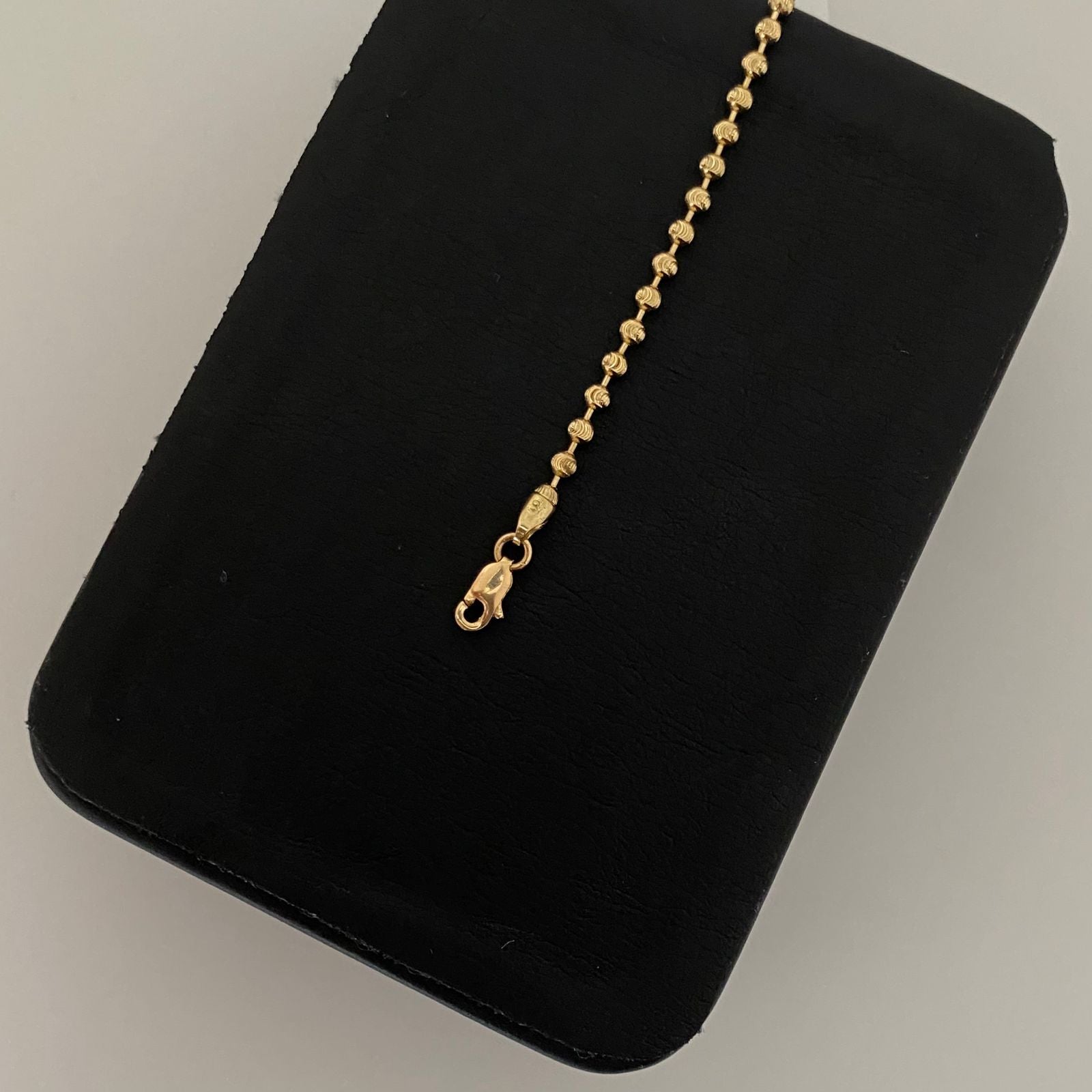 Pulso militar diamantado luna Oro amarillo 18k +2 / 3,65 Gr / 2,6 mm / 19,5 Cm Broche 0,40