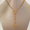 Rosario Virgen Milagrosa Casting Tres oros 18k 12,40 Gr / 4 mm / 60 Cm Broche 0,40
